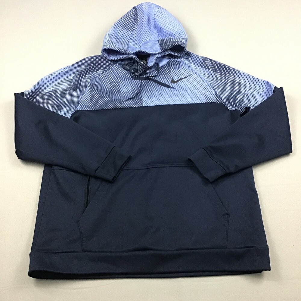 Nike Hoodie Men Extra Large Blue Digital Camo Swoosh Sweatshirt Pullover XL